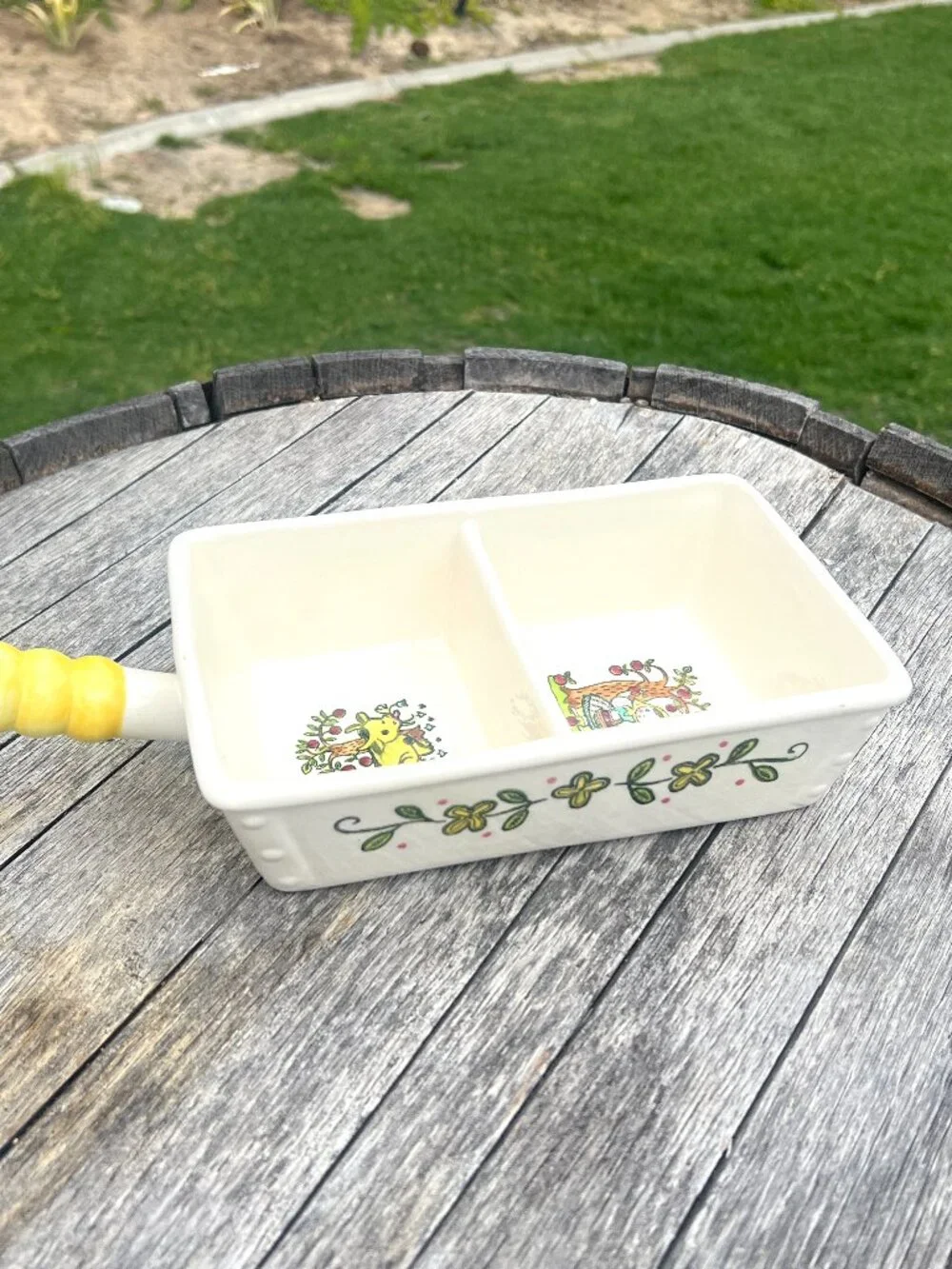 Vintage Metlox Poppytrail Divided Relish Dish with Handle | California Pottery